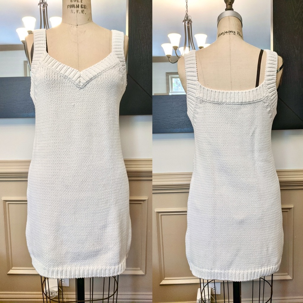 Sweater mini dress - white